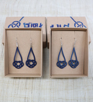 藍染 水引あわじ結びピアス アクセサリー
